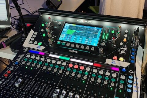 An Allen and Heath digital sound mixer